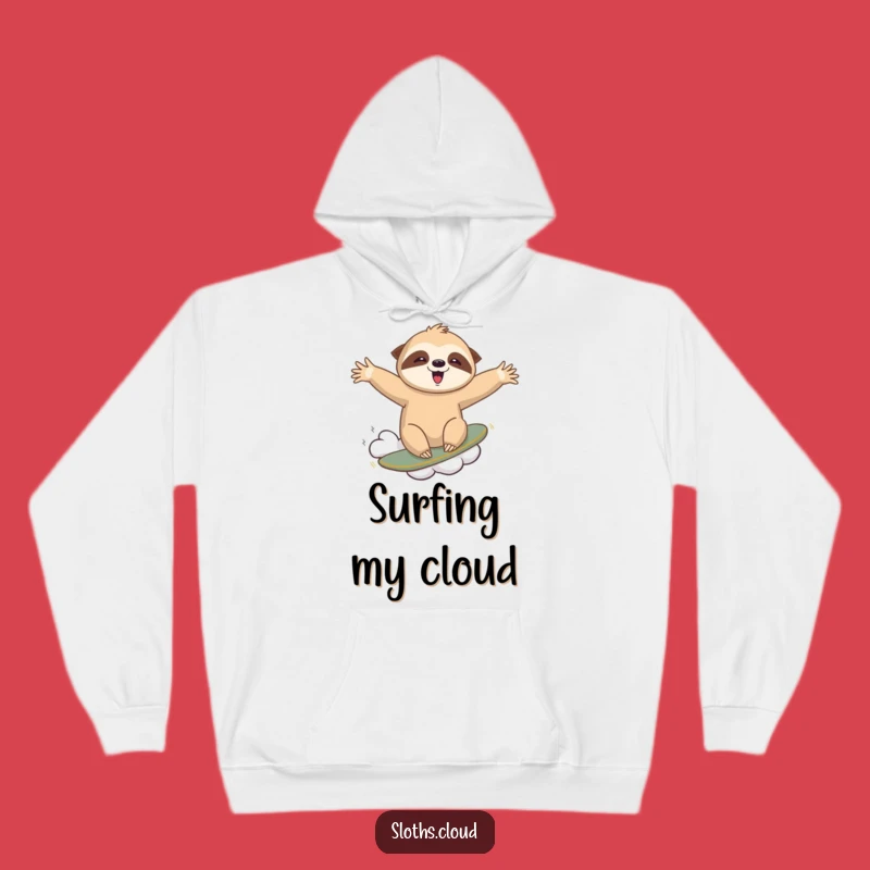 Funny Sloth Cloud Surfing Hoodie - Warm & Playful Funny Gift