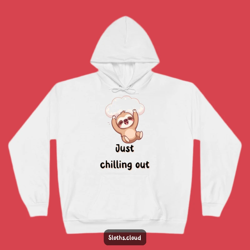 Funny Dangling Sloth Cloud Hoodie: Cozy & Hilarious Gift for Chill Vibes