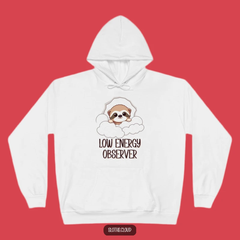 Funny Sloth Cloud Peek Hoodie: Cozy & Hilarious Slow Mover Peeking For Comfort
