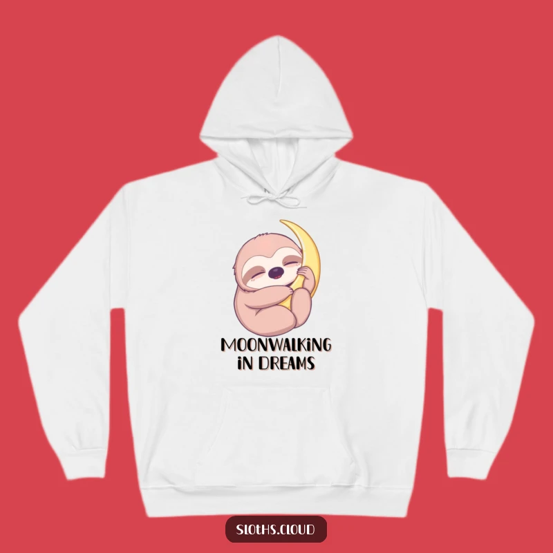 Sloth Moon Hug Funny Hoodie, Cozy Up for Dreamy Nights
