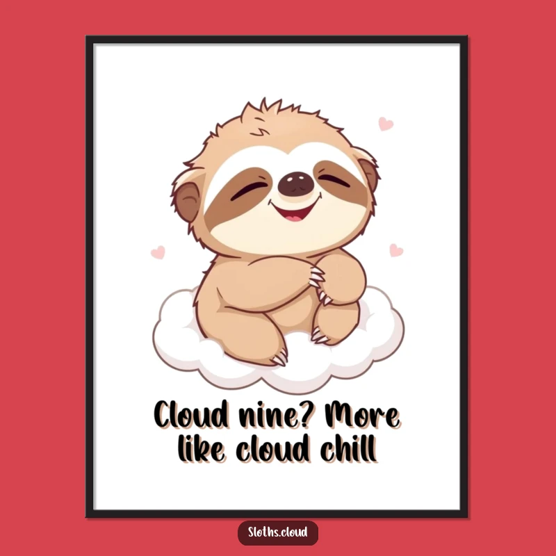 Funny Free Printable Sloth Wall Art: Giggling Cloud Character, Quirky Downloadable Decor