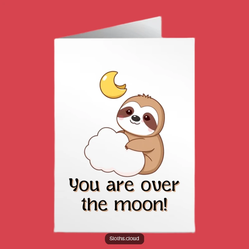 Free Printable Sloth Moon Congratulate Card - Stellar Downloadable Gift!