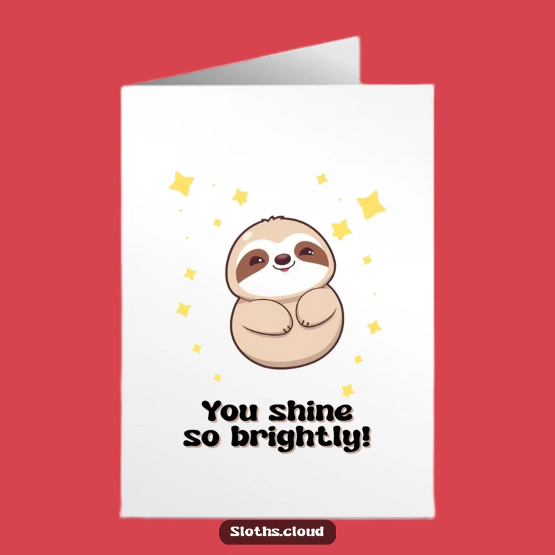 Free Printable Congrats Card: Sloth Floating Stars, Stellar Downloadable Gift