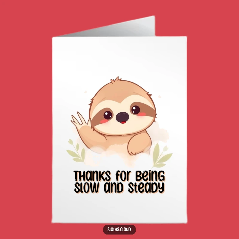Free Printable Shy Sloth Thank You Card, Funny Downloadable Greeting for Sincere Gratitude