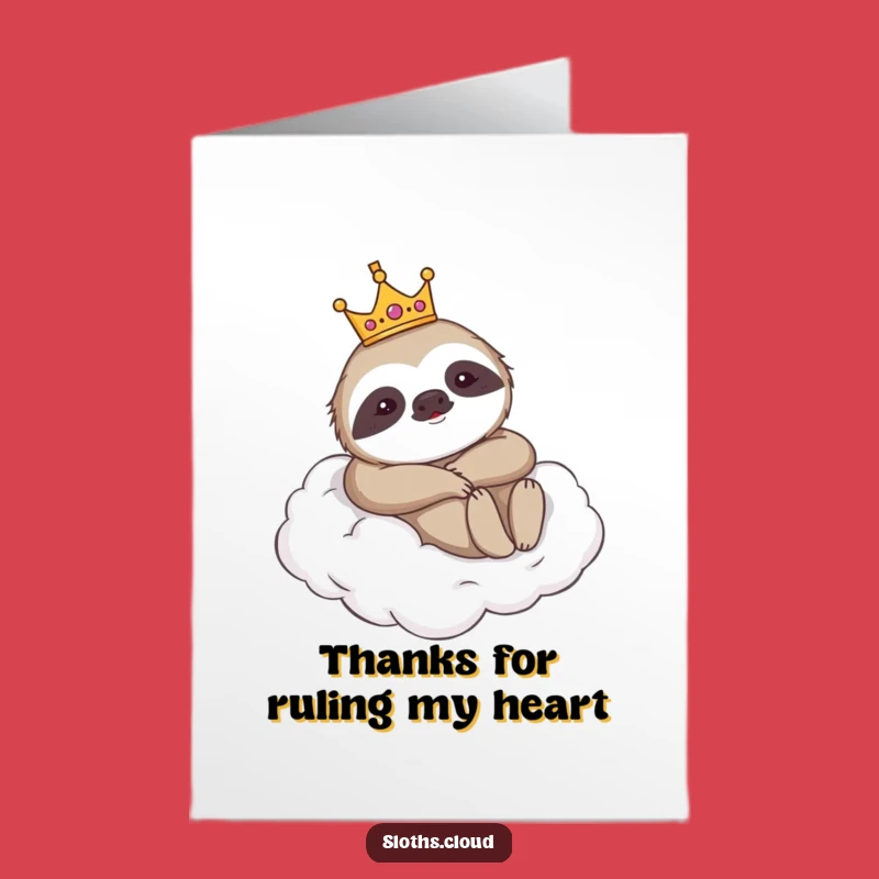 Free Printable Sloth Thank You Card: King Sloth Royalty Downloadable Gift
