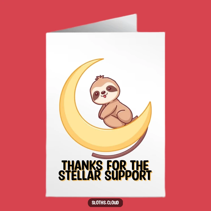 Free Printable Thank You Card: Sloth Moon Ride Funny Downloadable