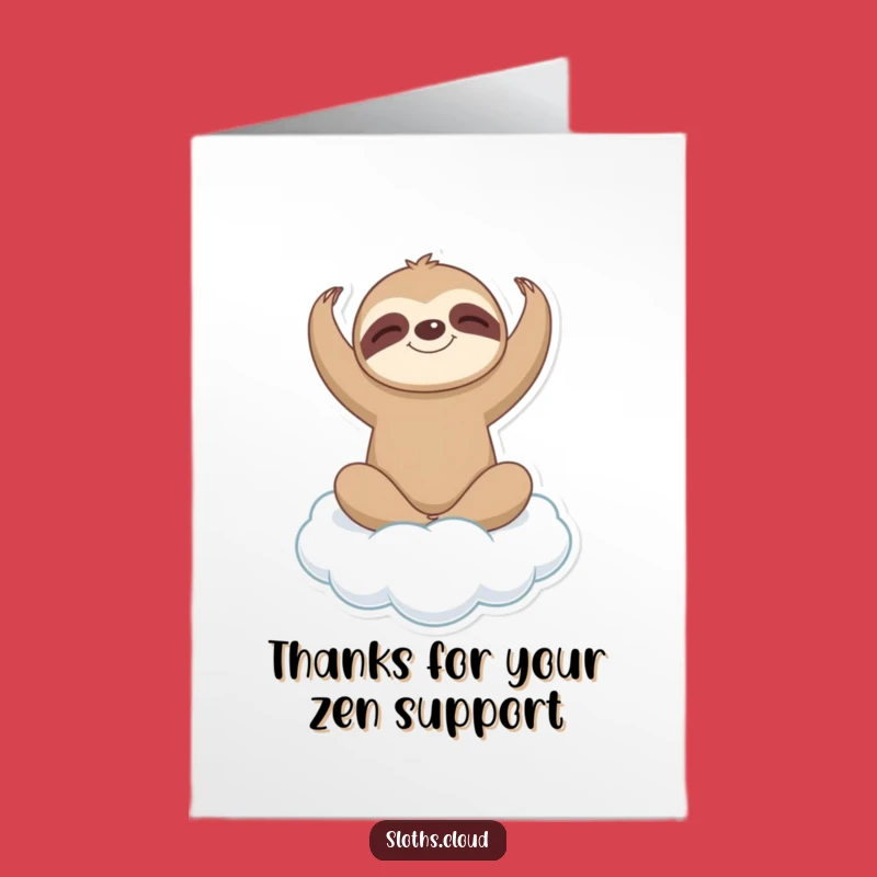 Free Printable Thank You Card: Sloth Yoga Cloud, Peaceful Appreciation