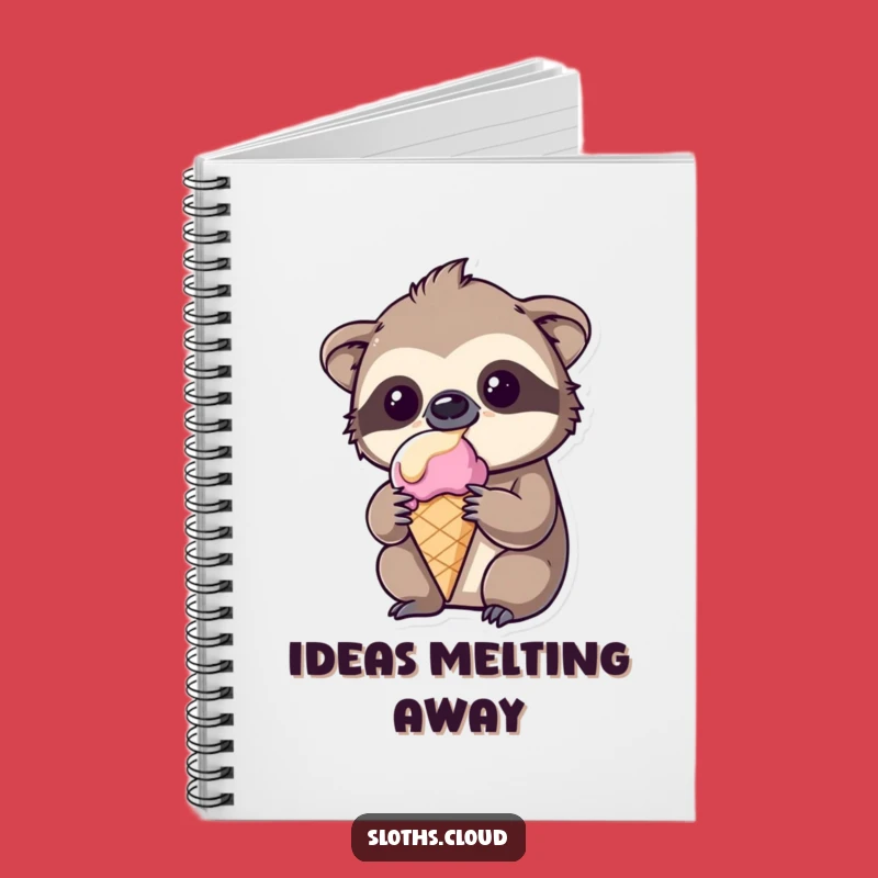 Funny Kawaii Sloth Notebook: Amused Sloth Ice Cream Journal for Notes