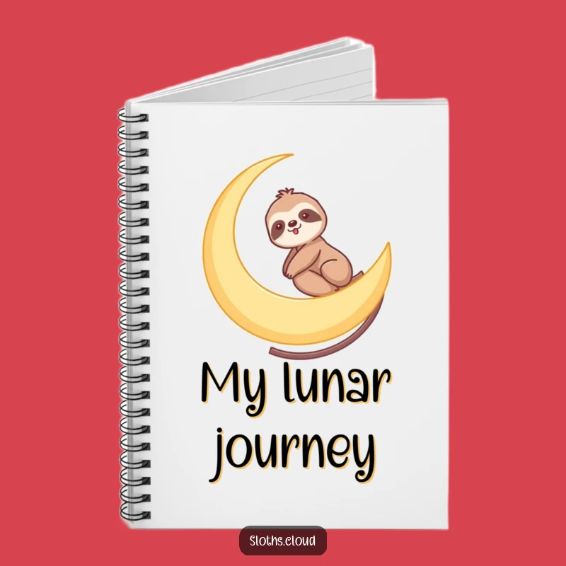 Funny Sloth Moon Ride Notebook - Gentle Cosmic Journaling