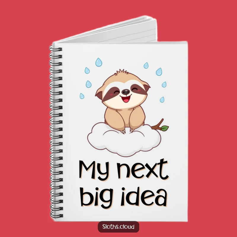 Funny Sloth Cloud Juggling Raindrops Notebook - Creative & Fun Gift