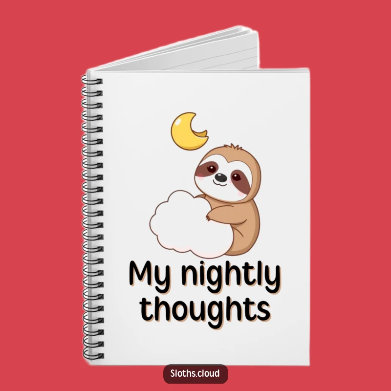 Funny Sloth Moon Notebook: Whimsical Journal for Dreamers, Perfect Gift