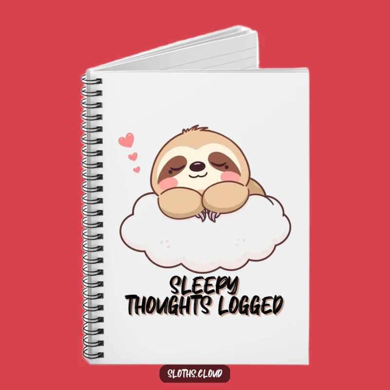 Funny Kawaii Sloth Napping Cloud Notebook: Jot Down Peaceful Thoughts