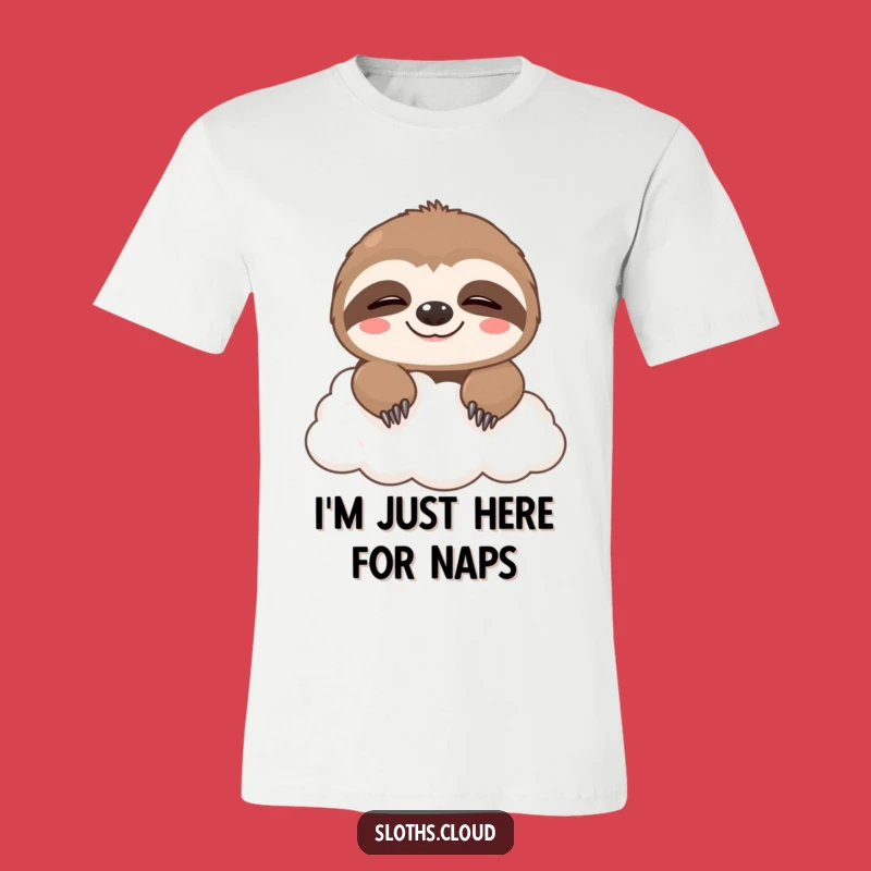 Funny Peeking Sloth Cloud T-Shirt: Hilarious Cute Animal Tee Gift