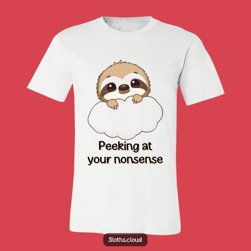 Funny Peeking Sloth T-Shirt: Curious Gift for Hidden Humor Lovers