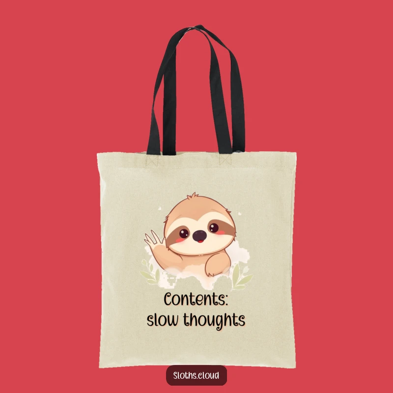 Funny Shy Sloth Fog Tote Bag: Carry Your Essentials with Humorous Introvert Style
