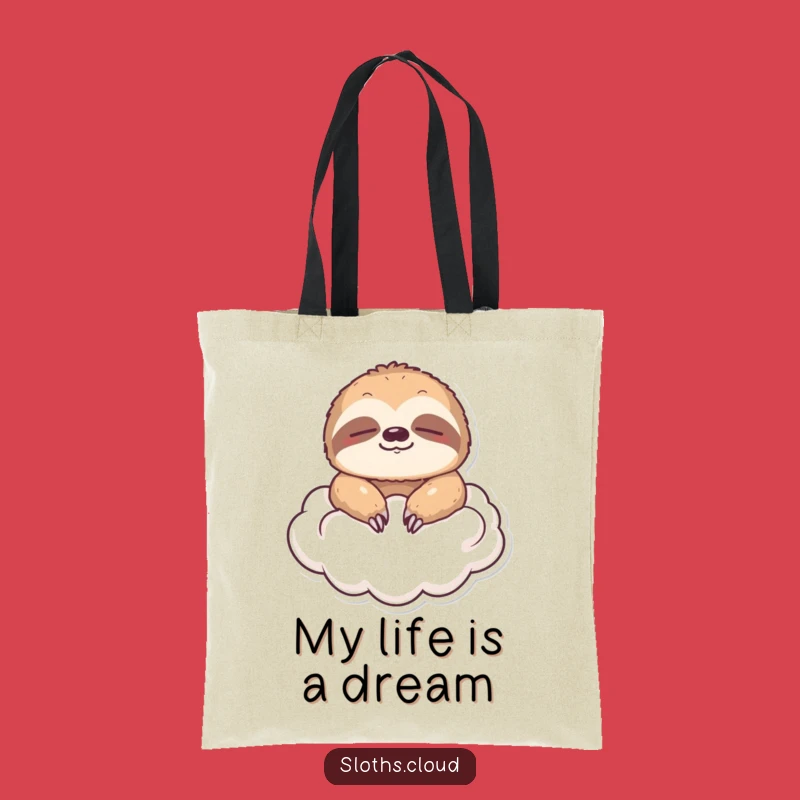 Funny Floating Sloth Cloud Tote Bag: Relaxed Humor for Everyday Use