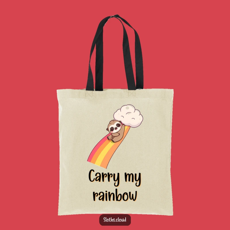 Funny Kawaii Sloth Rainbow Slide Tote Bag: Carry Your Adventure