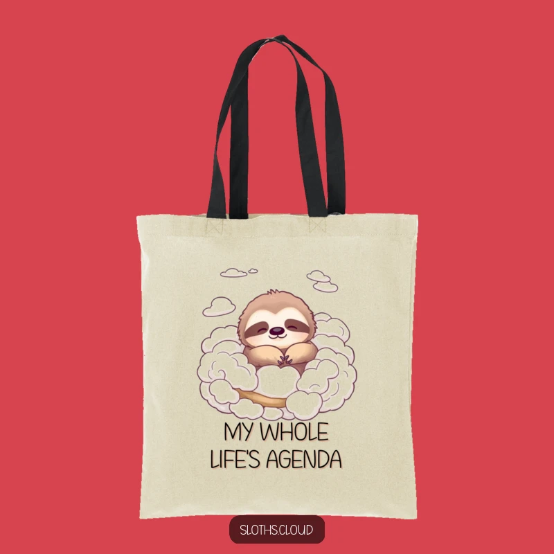 Funny Peaceful Sloth Tote Bag: Carry Your Essentials with Cloud-Like Calm