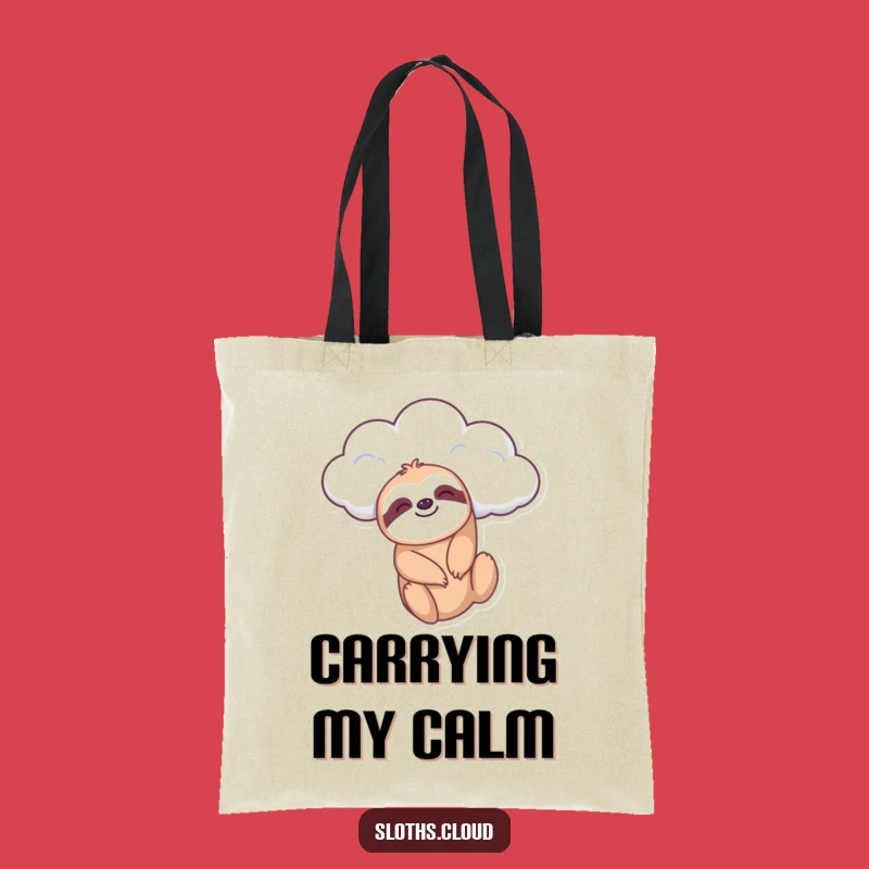 Funny Sloth Cloud Dangle Tote Bag, Carry Your Relaxed Vibes