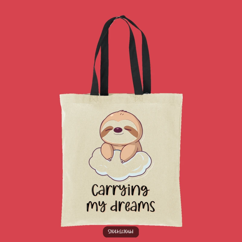 Funny Sloth Cloud Tote Bag: Carry Your Calm, Serene Relaxation Funny Gift