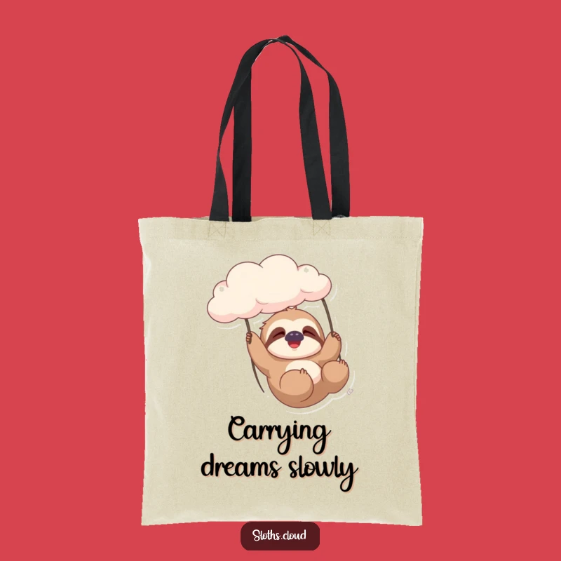 Funny Sloth Cloud Tote Bag: Gentle Swing, Relaxed Vibes, Perfect Carry-all