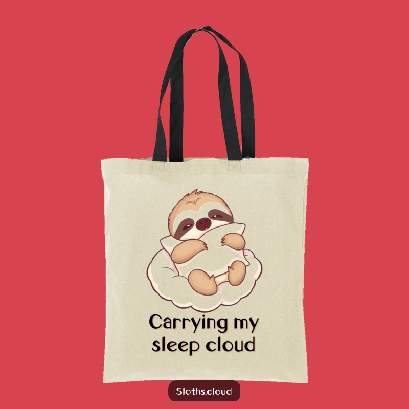 Funny Sloth Pillow Tote Bag: Lazy Cloud Sloth Comfort, Relaxed Accessory