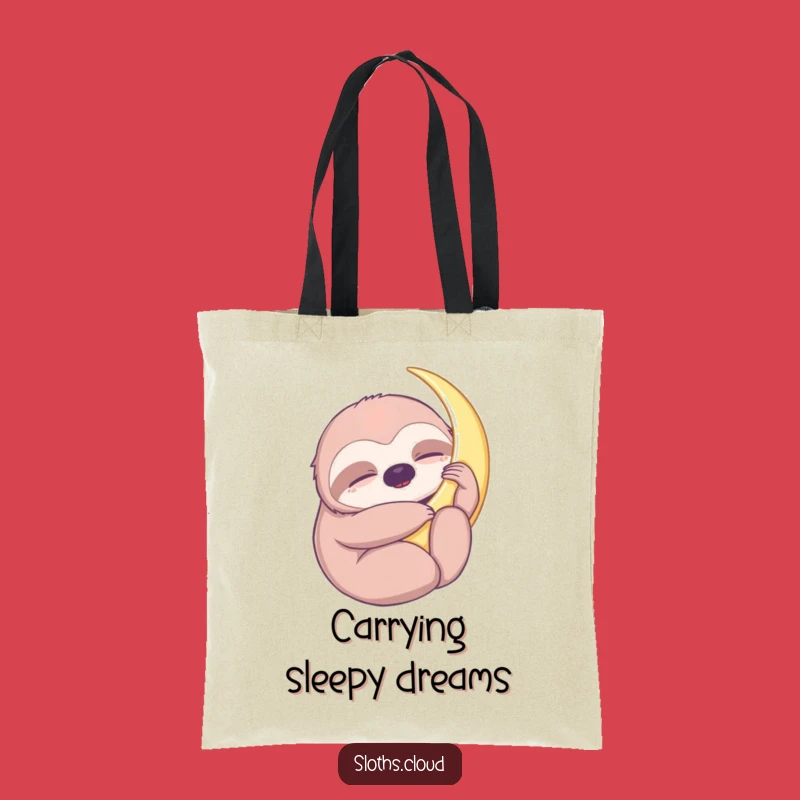 Sloth Moon Hug Funny Tote Bag, Carry Your Serene Dreams